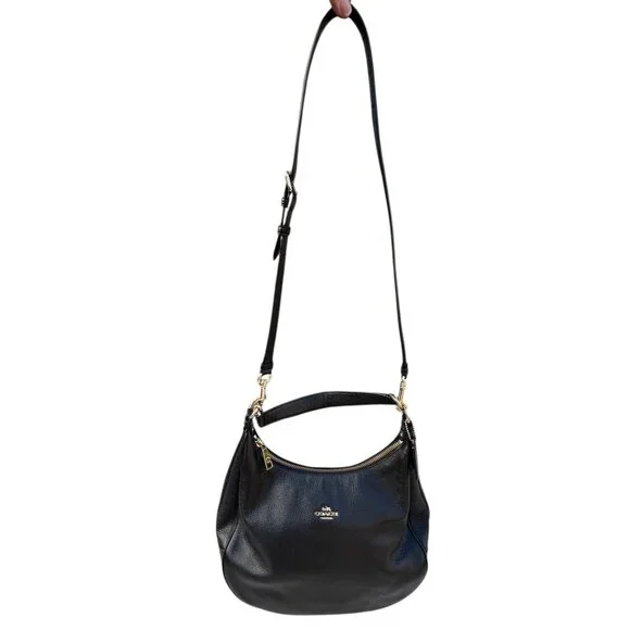 Coach Black Pebbled Leather Harley Hobo Crossbody Bag with Tag Adjustable Strap - Picture 8 of 16
